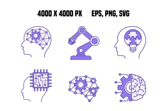 Colored Artificial Intelligence Icons: A Visual Toolkit for Modern Design