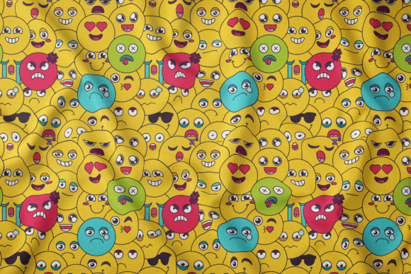 Comic Cute Emoji Seamless Pattern Guide
