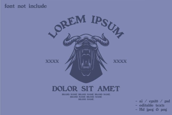 Horned Devil Head Silhouette: Bold Branding
