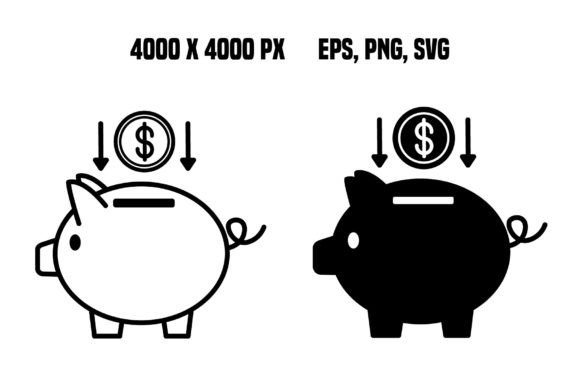 Piggy Bank Icons for Modern Design