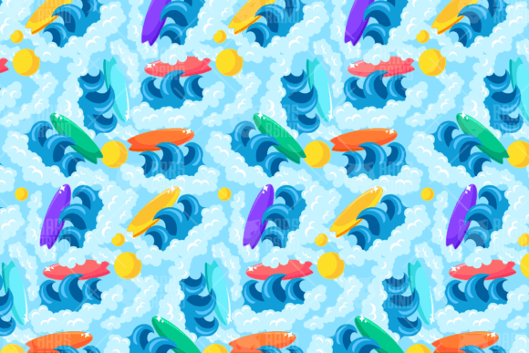 Surfing Adventure Seamless Pattern Guide