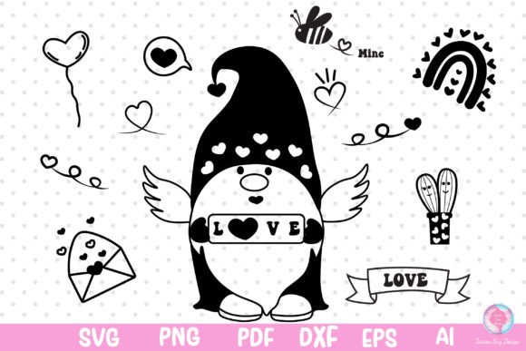 Valentine Svg: Gnome Valentine Designs