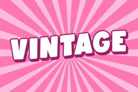 Vintage Typography on Pink Retro Burst