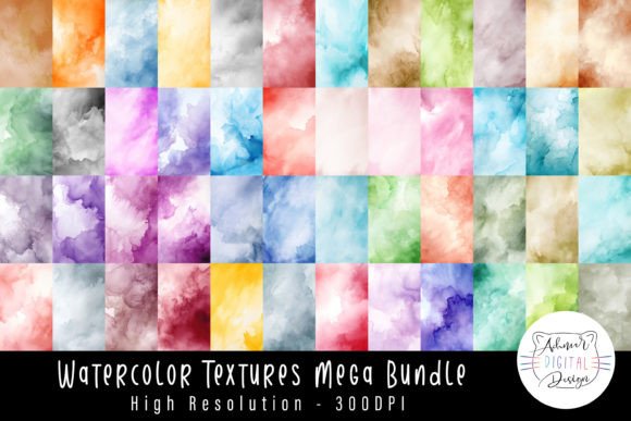 Watercolor Textures Mega Bundle